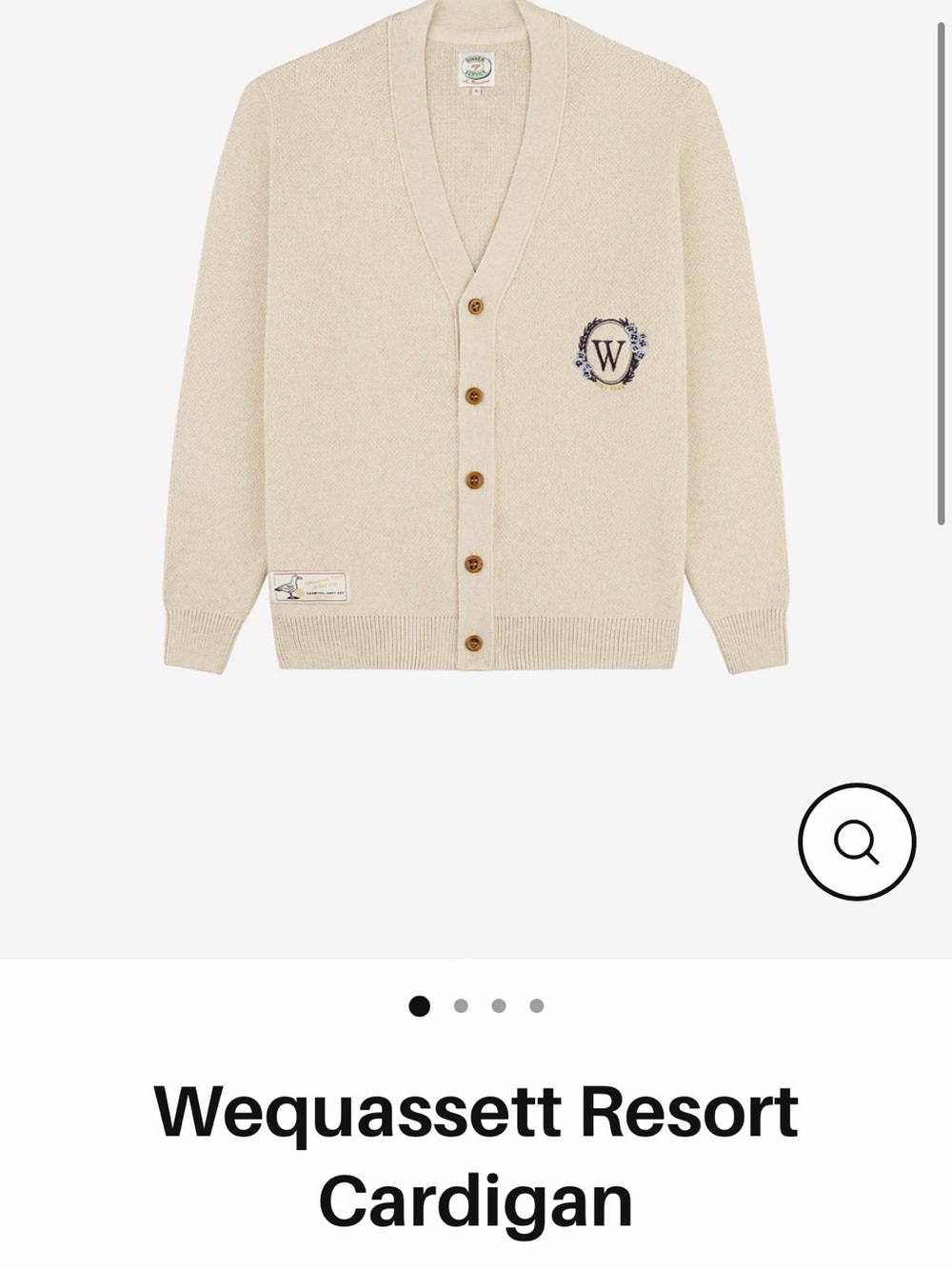 Men’s Cream V-Neck Cardigan
